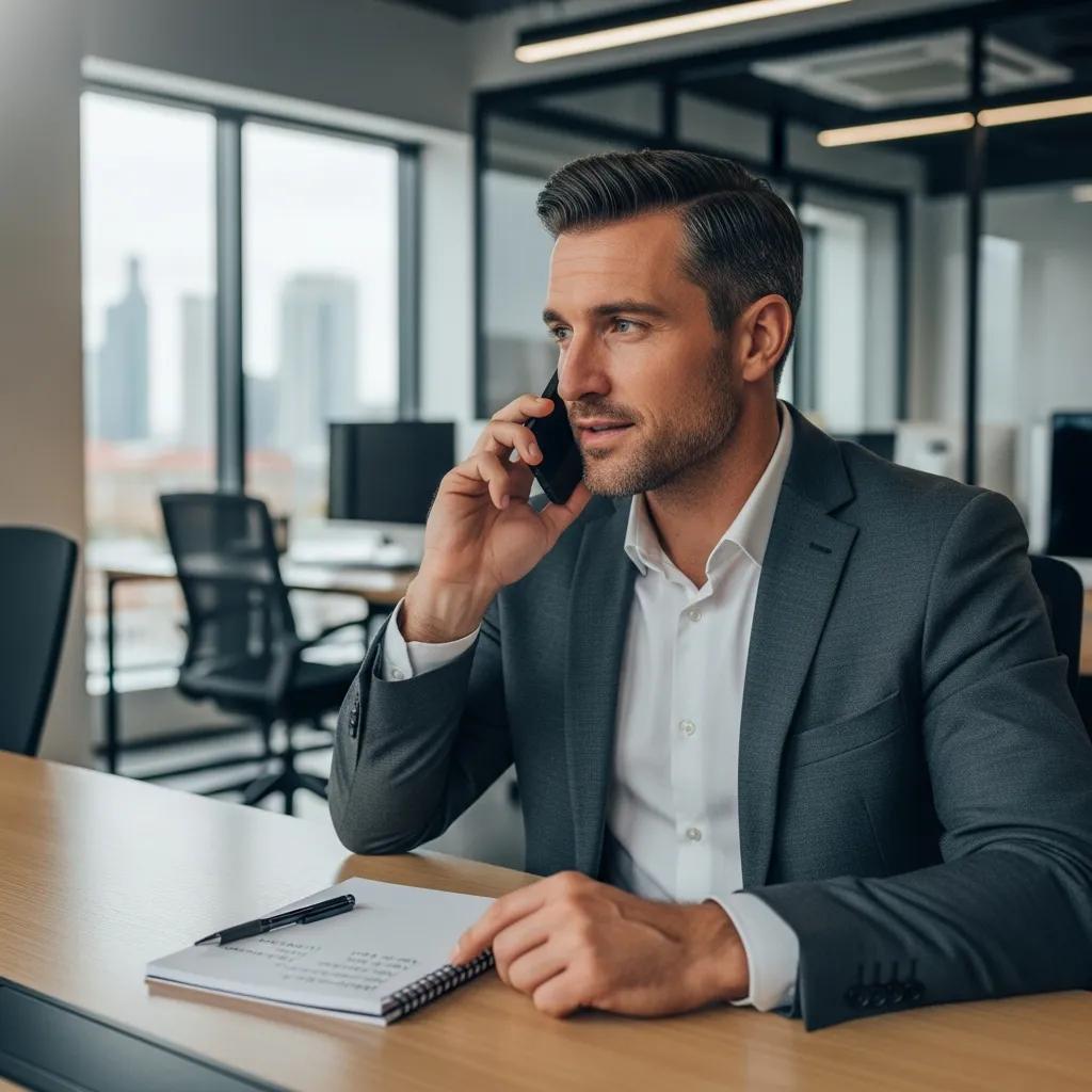 Person on a phone call discussing payment terms — an example of effective accounts receivable practice